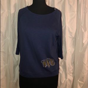 NWT MV Sport WVU Navy blue top